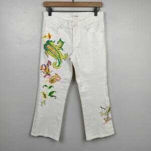 Ralph Lauren Printed Boot Cut Jeans Womens‎ 27 White Y2K Bootcut ALTERED READ